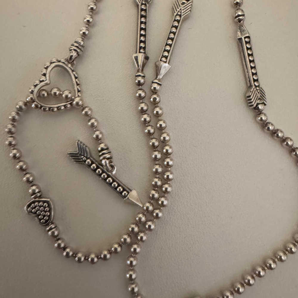Lagos Silver Arrow Heart Necklace
